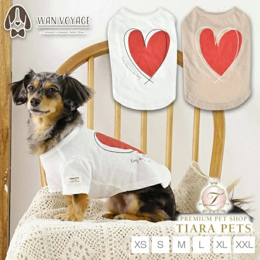 ティノティート TINOTITO ハートTシャツ【小型犬 犬服 ドッグウェア トップス Tシャツ】