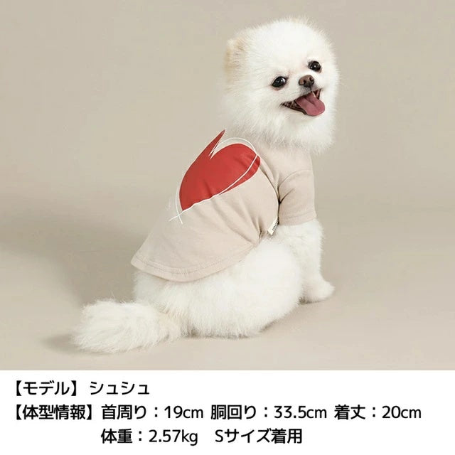 ティノティート TINOTITO ハートTシャツ【小型犬 犬服 ドッグウェア トップス Tシャツ】