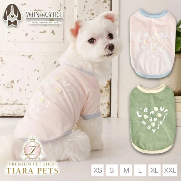 ティノティート TINOTITO 小花アップリケTシャツ【小型犬 犬服 ドッグウェア トップス Tシャツ】
