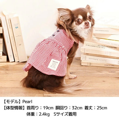 ティノティート TINOTITO ギンガムチェックワンピ【小型犬 犬服 ドッグウェア ワンピース スカート ドレス】