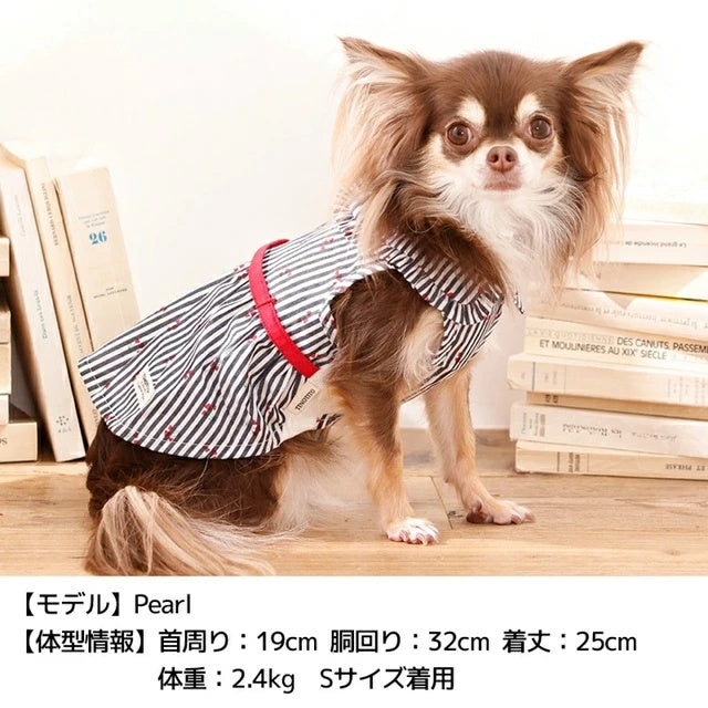 ティノティート TINOTITO 小花ストライプワンピ【小型犬 犬服 ドッグウェア ワンピース スカート ドレス】