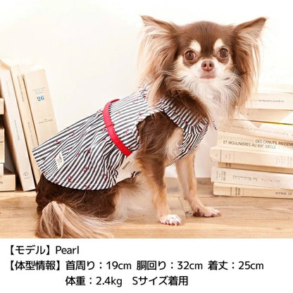 ティノティート TINOTITO 小花ストライプワンピ【小型犬 犬服 ドッグウェア ワンピース スカート ドレス】