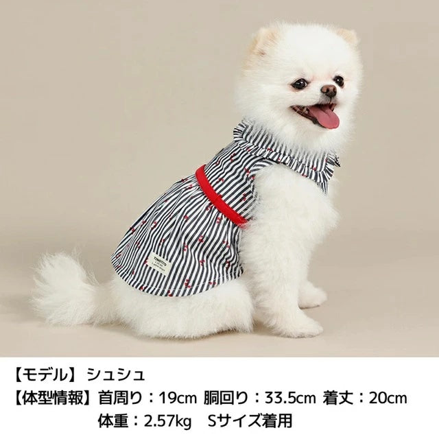 ティノティート TINOTITO 小花ストライプワンピ【小型犬 犬服 ドッグウェア ワンピース スカート ドレス】