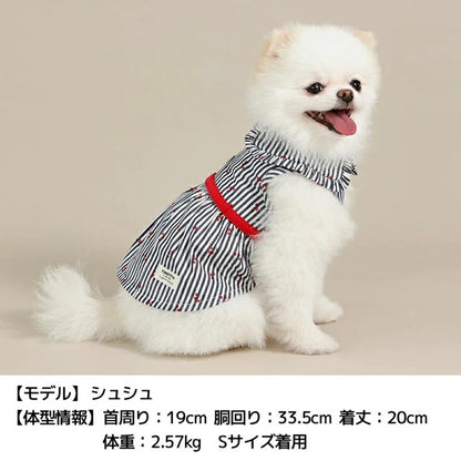 ティノティート TINOTITO 小花ストライプワンピ【小型犬 犬服 ドッグウェア ワンピース スカート ドレス】