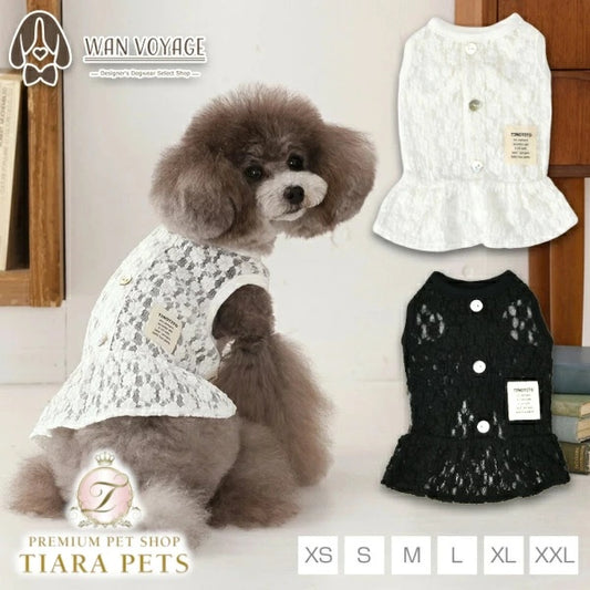ティノティート TINOTITO 透かしレースワンピ【小型犬 犬服 ドッグウェア ワンピース スカート ドレス】