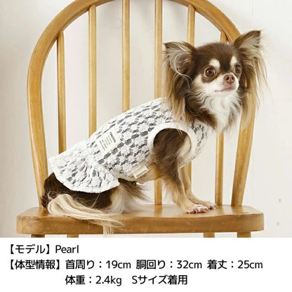 ティノティート TINOTITO 透かしレースワンピ【小型犬 犬服 ドッグウェア ワンピース スカート ドレス】