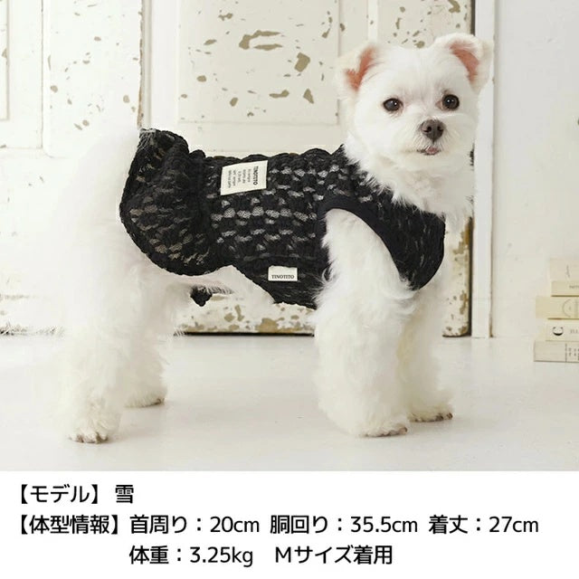 ティノティート TINOTITO 透かしレースワンピ【小型犬 犬服 ドッグウェア ワンピース スカート ドレス】