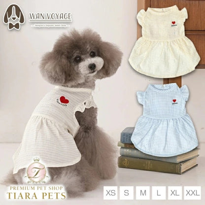 ティノティート TINOTITO 透かしフリル袖ワンピ【小型犬 犬服 ドッグウェア ワンピース スカート ドレス】