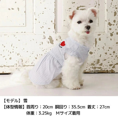 ティノティート TINOTITO 透かしフリル袖ワンピ【小型犬 犬服 ドッグウェア ワンピース スカート ドレス】