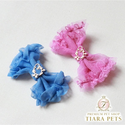 ミムット mimtto Tiered Tulle Barrette【小型犬 犬用 ヘアアクセサリー バレッタ セレブ】