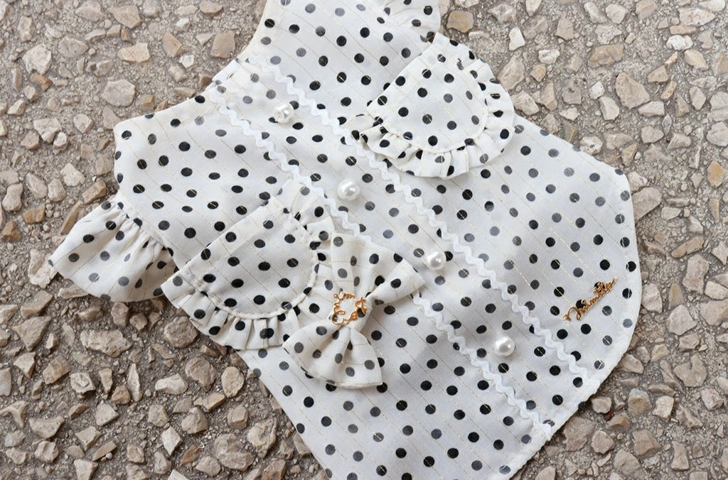 ミムット mimtto ★予約商品★ Silky Dot Blouse【小型犬 犬服 ドッグウェア トップス ブラウス セレブ】