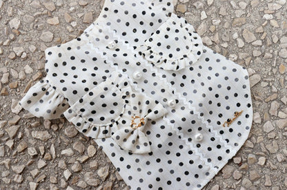 ミムット mimtto ★予約商品★ Silky Dot Blouse【小型犬 犬服 ドッグウェア トップス ブラウス セレブ】