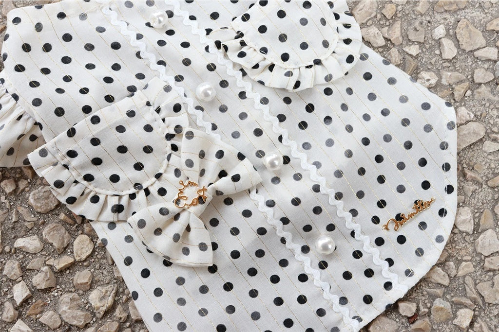 ミムット mimtto ★予約商品★ Silky Dot Blouse【小型犬 犬服 ドッグウェア トップス ブラウス セレブ】