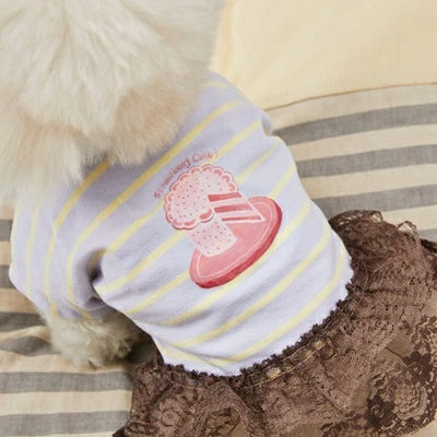 ルイスドッグ louisdog Strawberry Cake TEE【小型犬 犬服 ドッグウェア トップス Tシャツ セレブ】