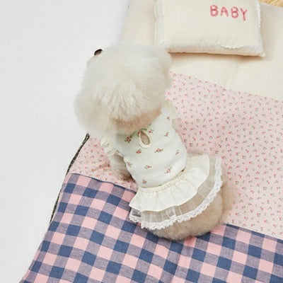ルイスドッグ louisdog Blanc Porcelain Dress【小型犬 犬服 ドッグウェア ワンピース ドレス スカート セレブ】
