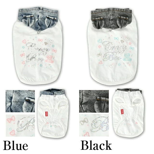 クレイジーブー CRAZYBOO デニムフードパーカ【犬服 トップス ワンピース スカート ドレス セレブ】