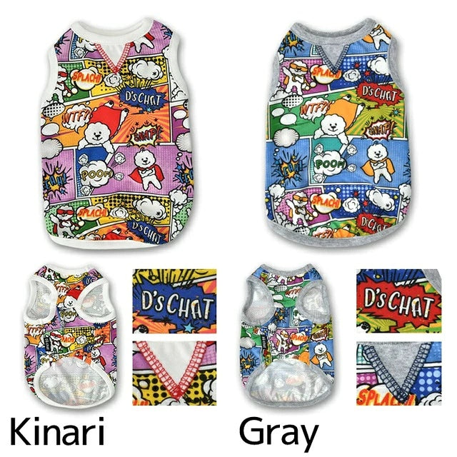 ディーズチャット D's CHAT アメコミメッシュタンク【犬服 ドッグウェア トップス タンクトップ セレブ】