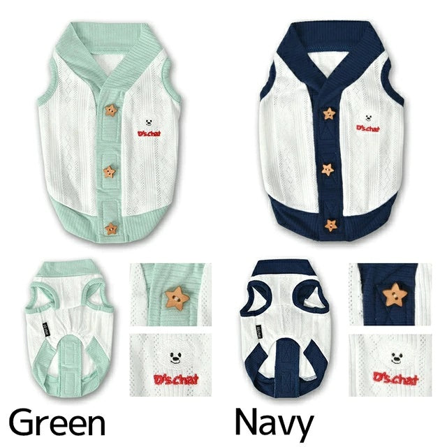 ディーズチャット D's CHAT 背開きカーディガン【犬服 ドッグウェア アウター カーディガン 羽織り セレブ】