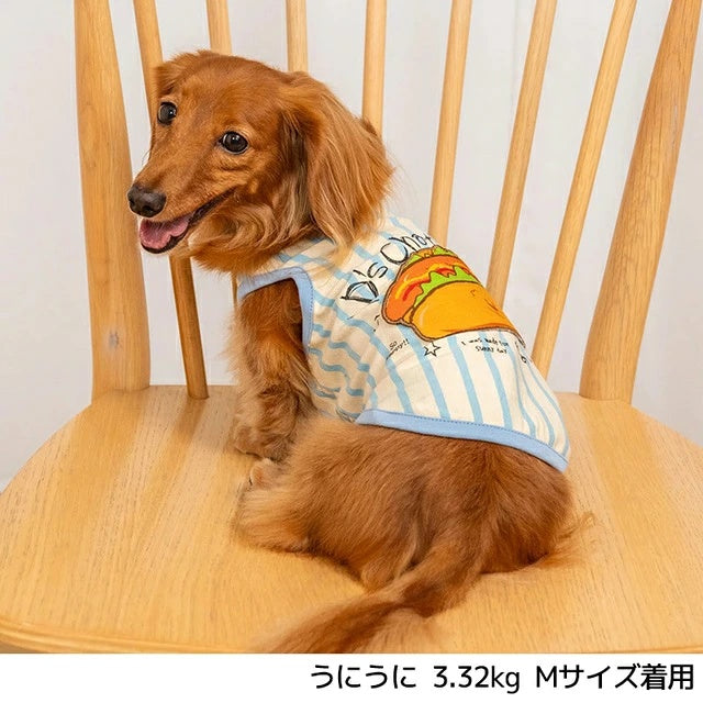 ディーズチャット D's CHAT ホットドッグストライプタンク【犬服 ドッグウェア トップス タンクトップ セレブ】