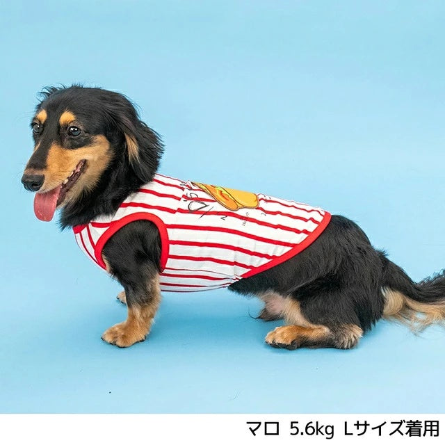 ディーズチャット D's CHAT ホットドッグストライプタンク【犬服 ドッグウェア トップス タンクトップ セレブ】