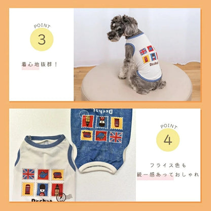 ディーズチャット D's CHAT スタンプメッシュタンク【犬服 ドッグウェア トップス タンクトップ セレブ】