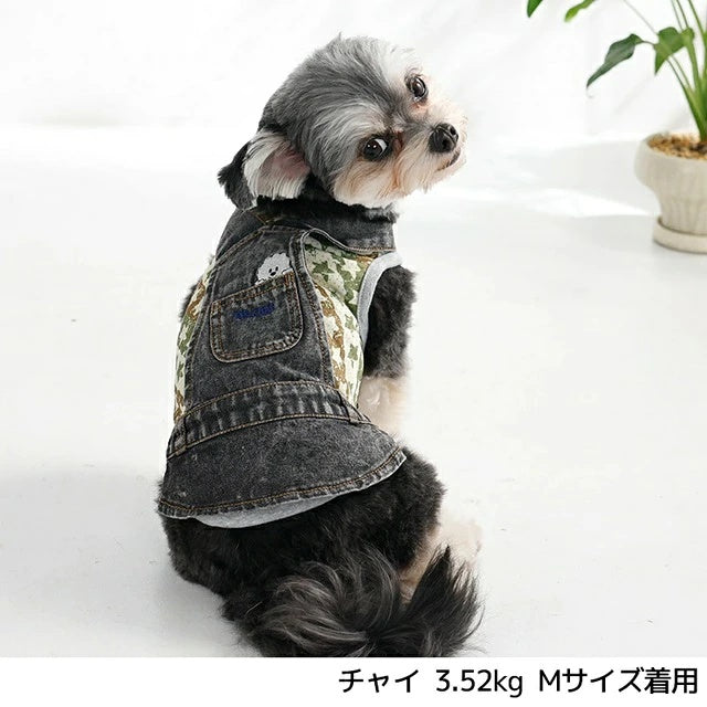 ディーズチャット D's CHAT スター柄デニムジャンスカタンク【犬服 ドッグウェア トップス タンクトップ セレブ】