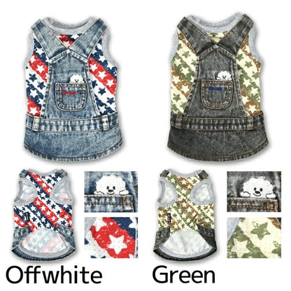 ディーズチャット D's CHAT スター柄デニムジャンスカタンク【犬服 ドッグウェア トップス タンクトップ セレブ】
