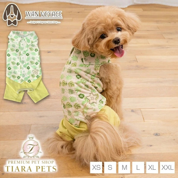 ディーズチャット D's CHAT ボタニカルシャツパンツ【犬服 ドッグウェア つなぎ ロンパース パンツ ズボン セレブ】