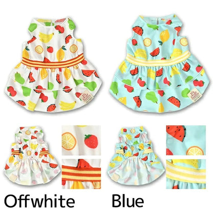 ディーズチャット D's CHAT ストレッチフルーツワンピ【犬服 ドッグウェア ワンピース スカート ドレス セレブ】