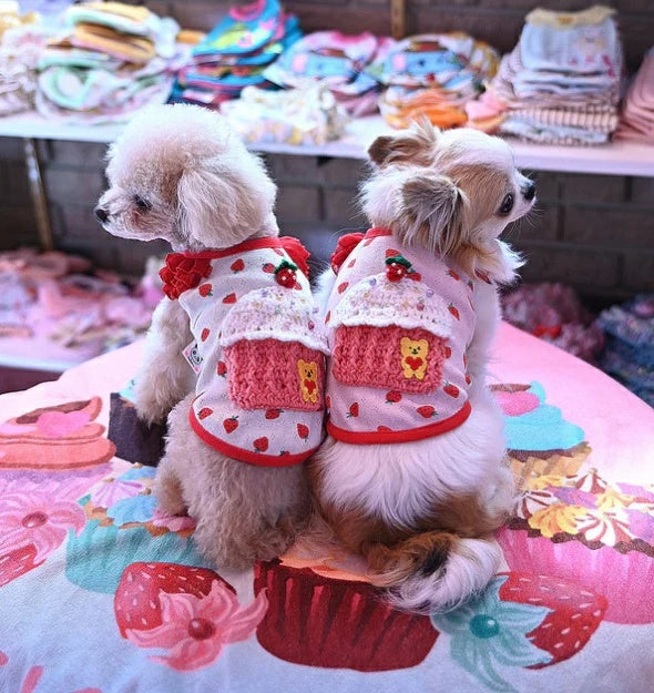J&Kアニマルズ J&K animals ☆予約受付中☆いちごケーキTシャツ【小型犬 犬服 トップス Tシャツ】