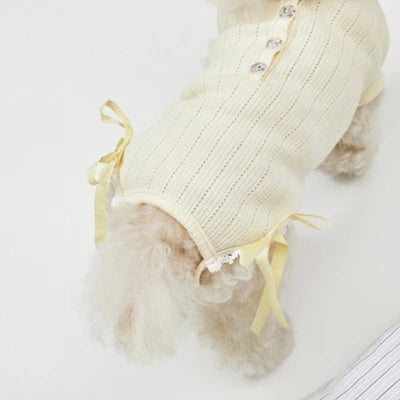 ルイスドッグ louisdog Butter Cream Romper【小型犬 犬服 ロンパース つなぎ パンツ セレブ】