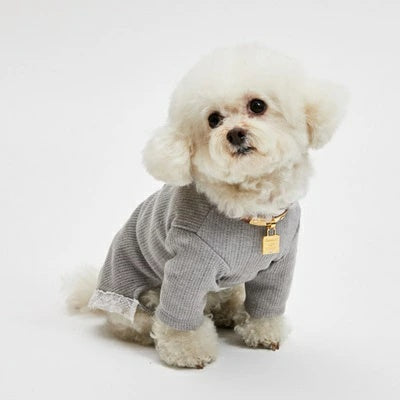 ルイスドッグ louisdog Misty Grey Romper【小型犬 犬服 ロンパース つなぎ パンツ セレブ】