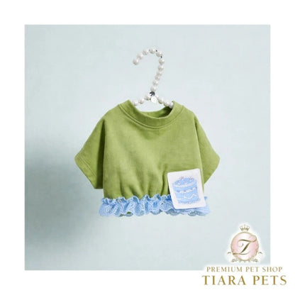 ルイスドッグ louisdog Atelier Green/Blue TEE【小型犬 犬服 トップス Tシャツ セレブ】