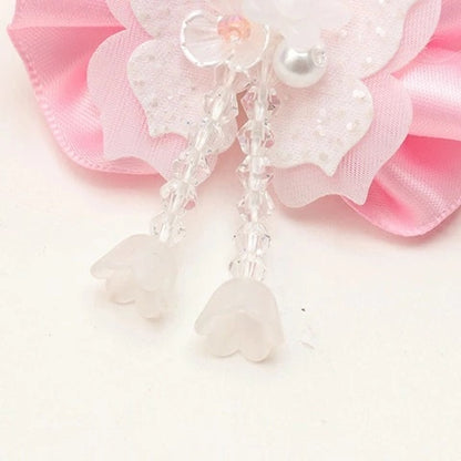 きゃんナナ CanNana きらきらバタフライバレッタリボン LB-329【小型犬 アクセサリー ヘアーアクセサリー リボン バレッタ】