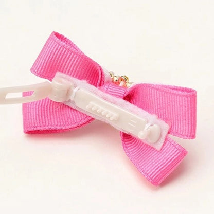 きゃんナナ CanNana ハートギンガムバレッタリボン LB-328【小型犬 アクセサリー ヘアーアクセサリー リボン バレッタ】