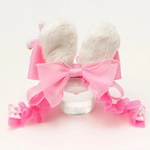 きゃんナナ CanNana うさぎデコカチューシャバレッタリボン LB-327【小型犬 アクセサリー ヘアーアクセサリー リボン バレッタ】