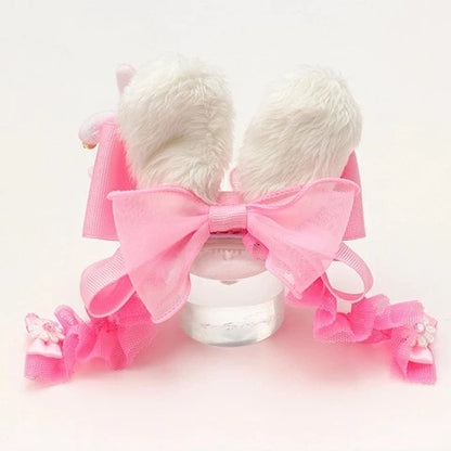 きゃんナナ CanNana うさぎデコカチューシャバレッタリボン LB-327【小型犬 アクセサリー ヘアーアクセサリー リボン バレッタ】