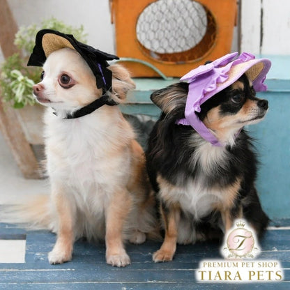 アナ スイ ANNA SUI リボン付き麦わらサンバイザー【小型犬 犬用 サンバイザー 帽子 セレブ】