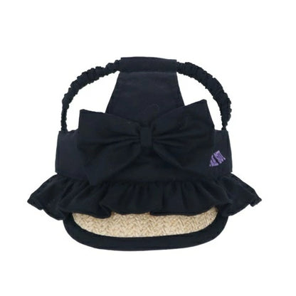 アナ スイ ANNA SUI リボン付き麦わらサンバイザー【小型犬 犬用 サンバイザー 帽子 セレブ】