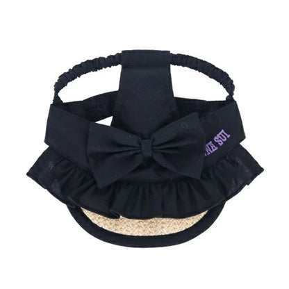 アナ スイ ANNA SUI リボン付き麦わらサンバイザー【小型犬 犬用 サンバイザー 帽子 セレブ】