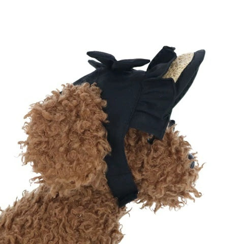 アナ スイ ANNA SUI リボン付き麦わらサンバイザー【小型犬 犬用 サンバイザー 帽子 セレブ】