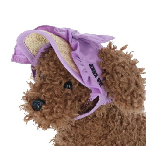 アナ スイ ANNA SUI リボン付き麦わらサンバイザー【小型犬 犬用 サンバイザー 帽子 セレブ】