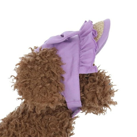 アナ スイ ANNA SUI リボン付き麦わらサンバイザー【小型犬 犬用 サンバイザー 帽子 セレブ】