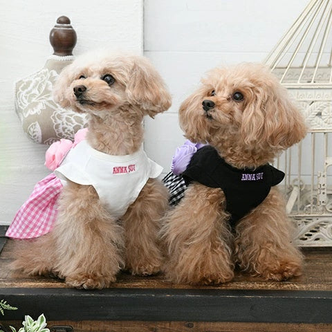 アナ スイ ANNA SUI バラコサージュギンガムチェックワンピ【小型犬 犬服 ワンピース ドレス スカート セレブ】