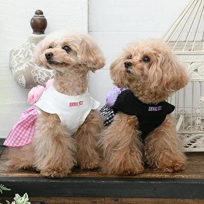 アナ スイ ANNA SUI バラコサージュギンガムチェックワンピ【小型犬 犬服 ワンピース ドレス スカート セレブ】