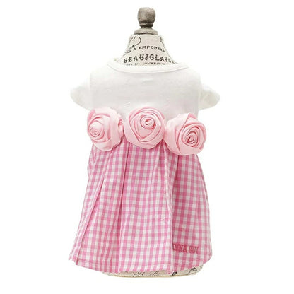 アナ スイ ANNA SUI バラコサージュギンガムチェックワンピ【小型犬 犬服 ワンピース ドレス スカート セレブ】