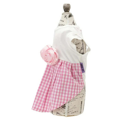 アナ スイ ANNA SUI バラコサージュギンガムチェックワンピ【小型犬 犬服 ワンピース ドレス スカート セレブ】