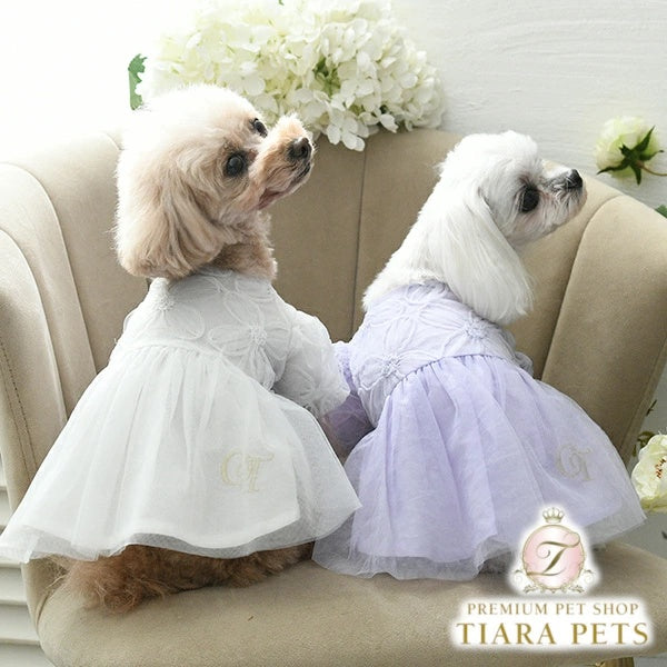 ワンオクターヴ One Octave お花チュールワンピ【小型犬 犬服 ワンピース ドレス スカート セレブ】