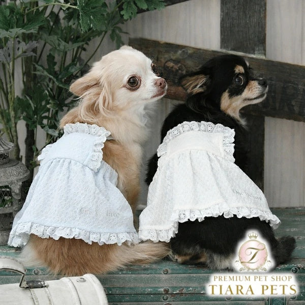 ワンオクターヴ One Octave レースフリルオーバーオール【小型犬 犬服 オーバーオール スカート セレブ】