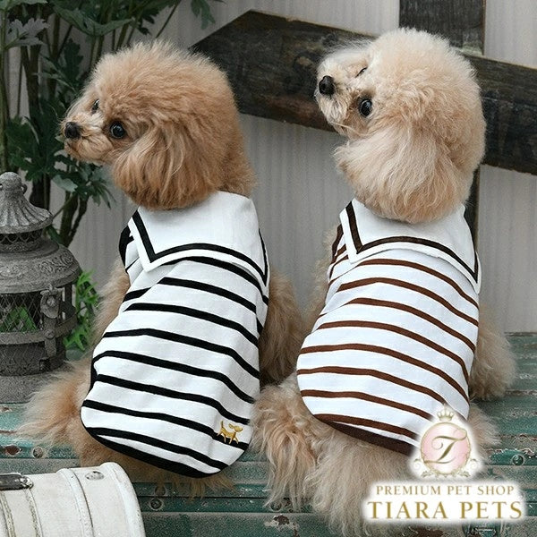 ロペピクニック ROPE PICNIC セーラーカラーボーダーカットソー【犬服 ドッグウェア ウエア トップス カットソー】